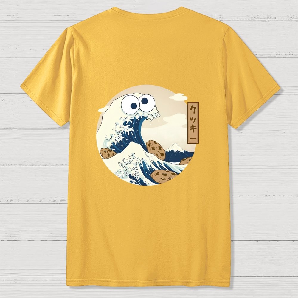 Cookiegawa Wave Nerdy Front And Back Printing Geek T-Shirt