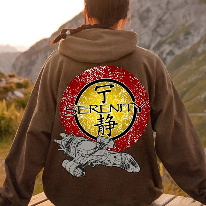 Firefly Mysterious Spacecraft Printed Back Cotton Hoodie