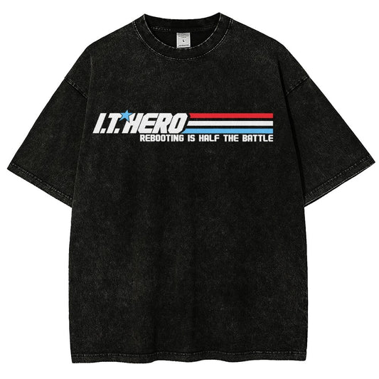 I.T. Hero Rebooting is Half the Battle Vintage Distressed T-shirt