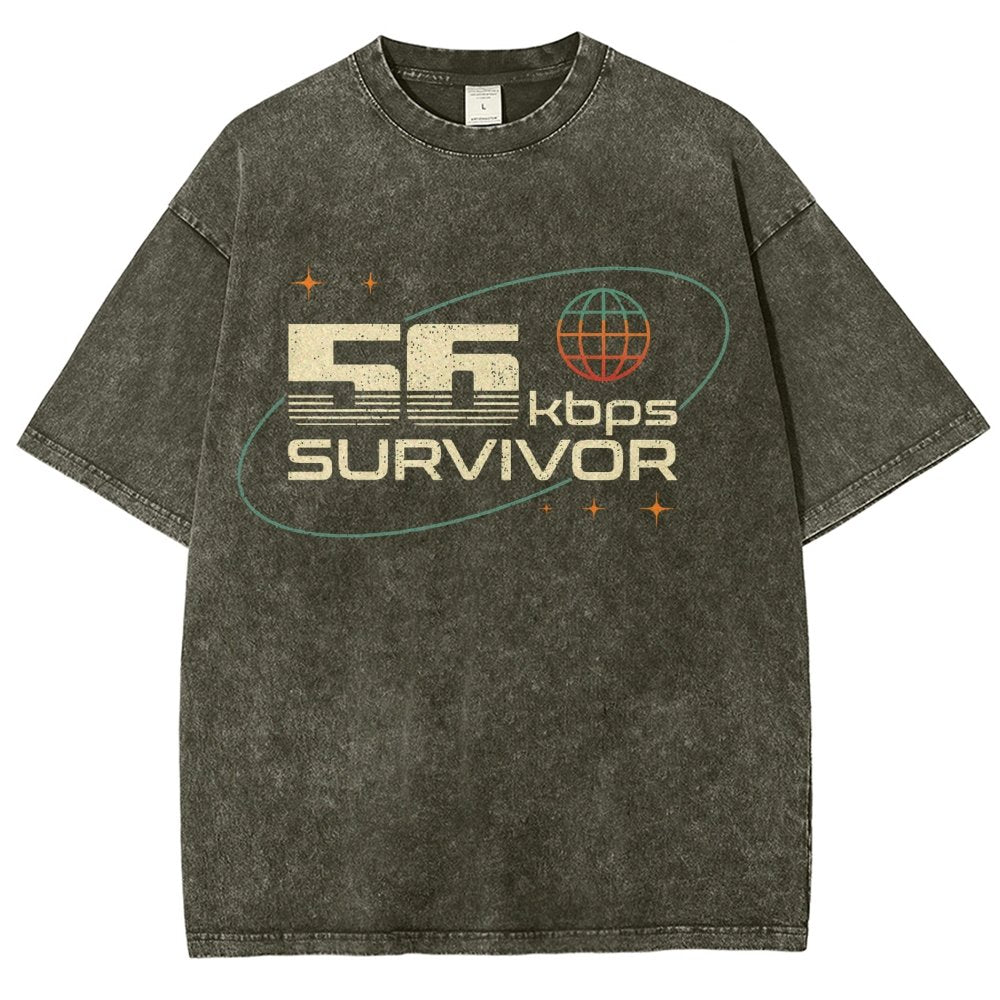 56 Kbps Survivo Buy Now Vintage Distressed T-shirt