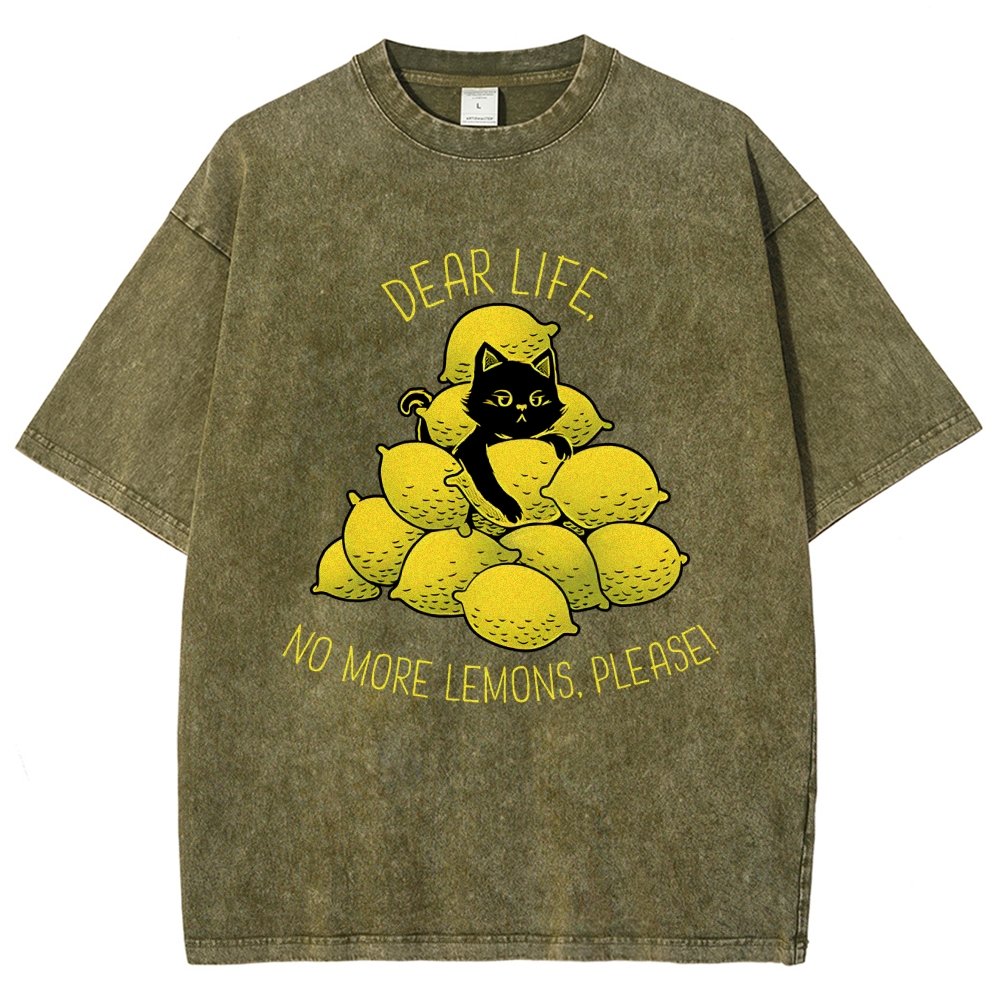If Life Give You Lemons Black Cat Vintage Distressed T-shirt