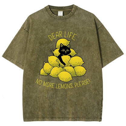 If Life Give You Lemons Black Cat Vintage Distressed T-shirt