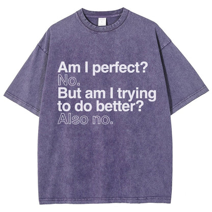 Am I Perfect? No. Am I Trying To Be Better Person Vintage Distressed T-shirt