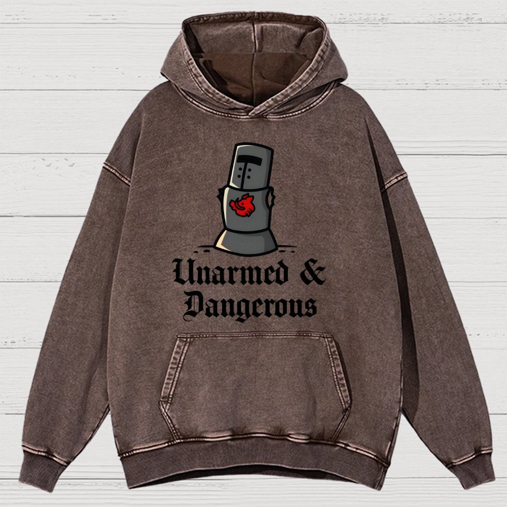 Unarmed And Dangerous Vintage Distressed Hoodie