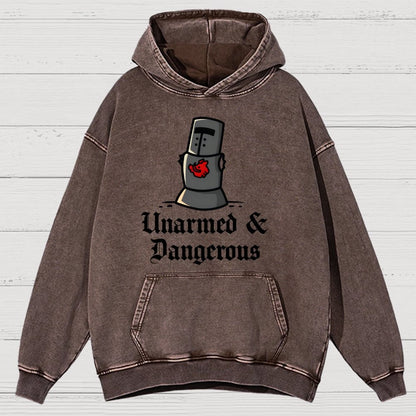 Unarmed And Dangerous Vintage Distressed Hoodie