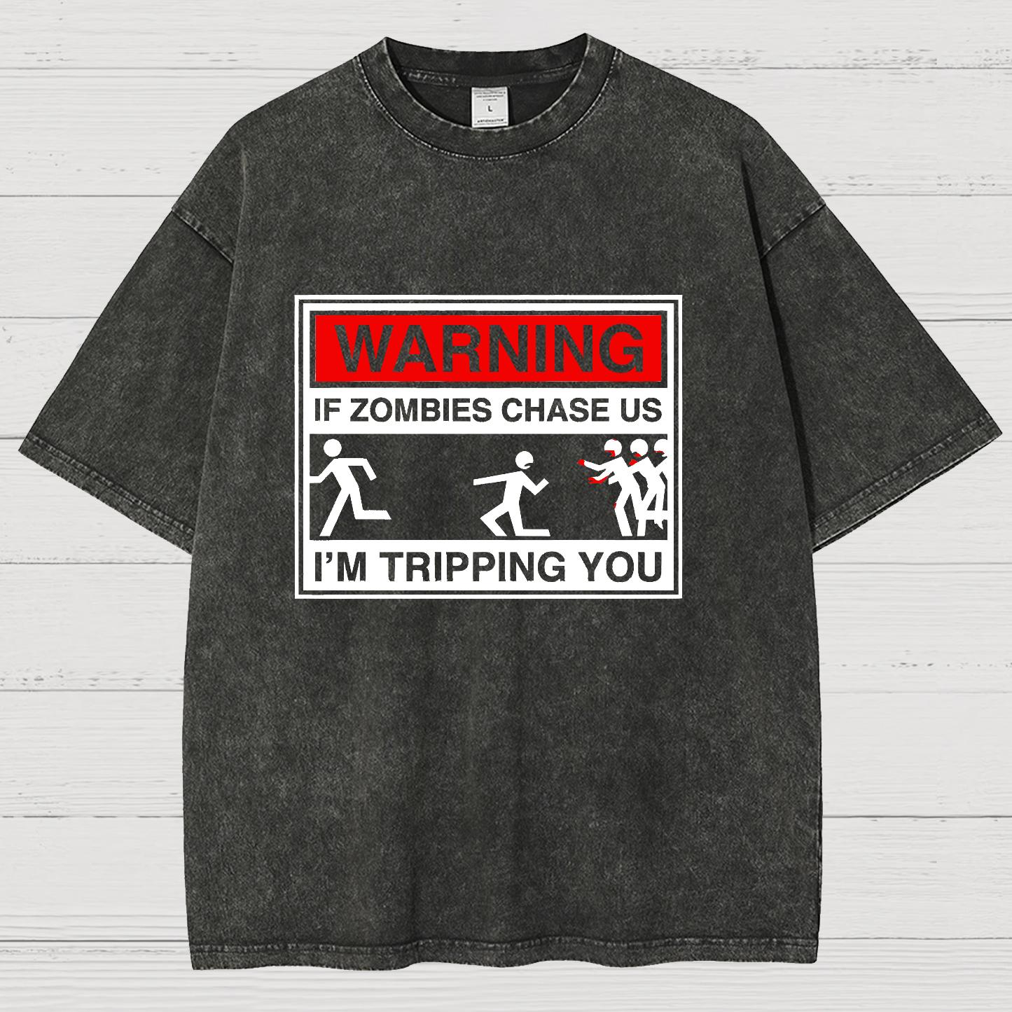 If Zombies Chase Us Vintage Distressed T-shirt