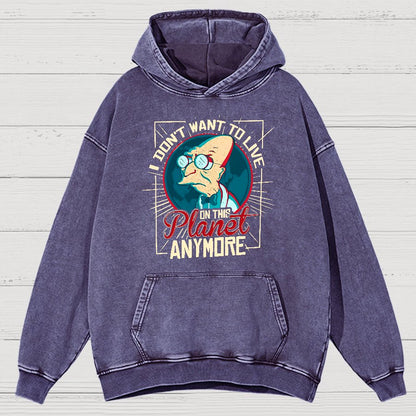 I Don't Want To Live Here Vintage Distressed Hoodie
