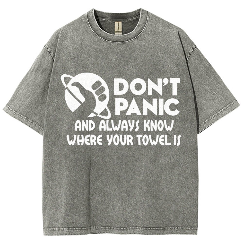 Don't Panic Vintage Distressed T-shirt