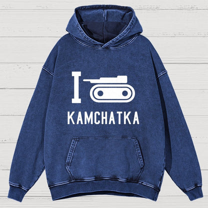 I Love Kamchatka  Vintage Distressed Hoodie