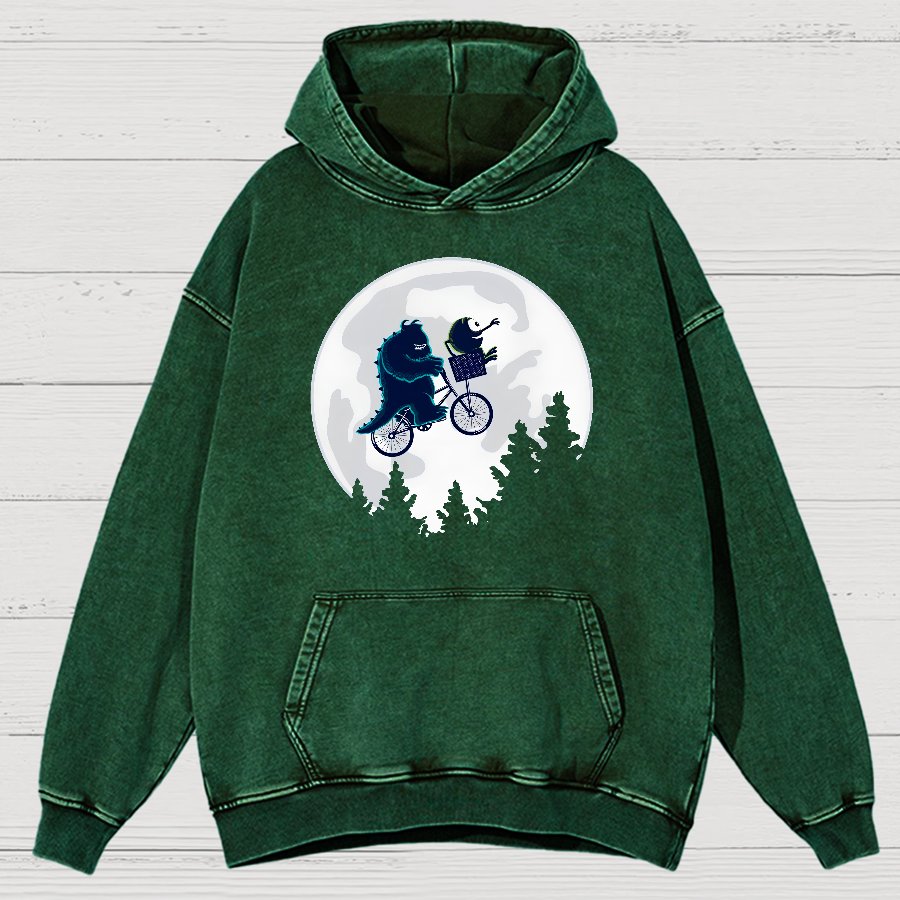 Ride Across The Moon Vintage Distressed Hoodie