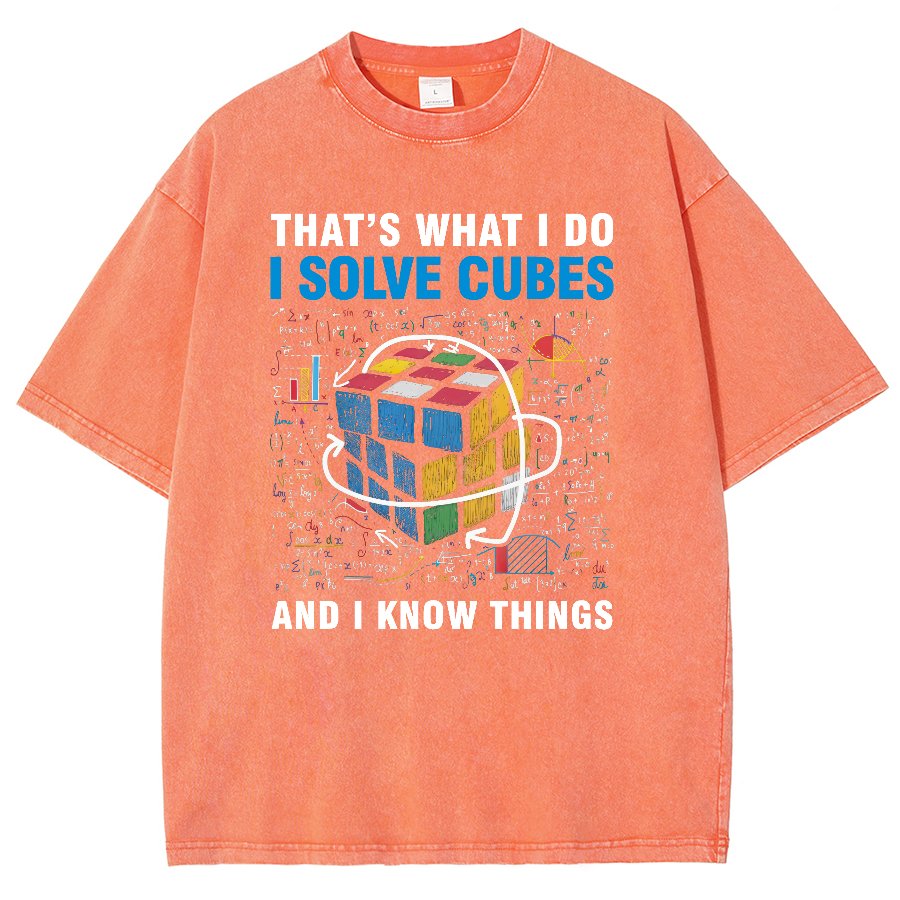 Competitive Puzzle I Solve Cubes And I Know Thing Cubing Vintage Distressed T-shirt