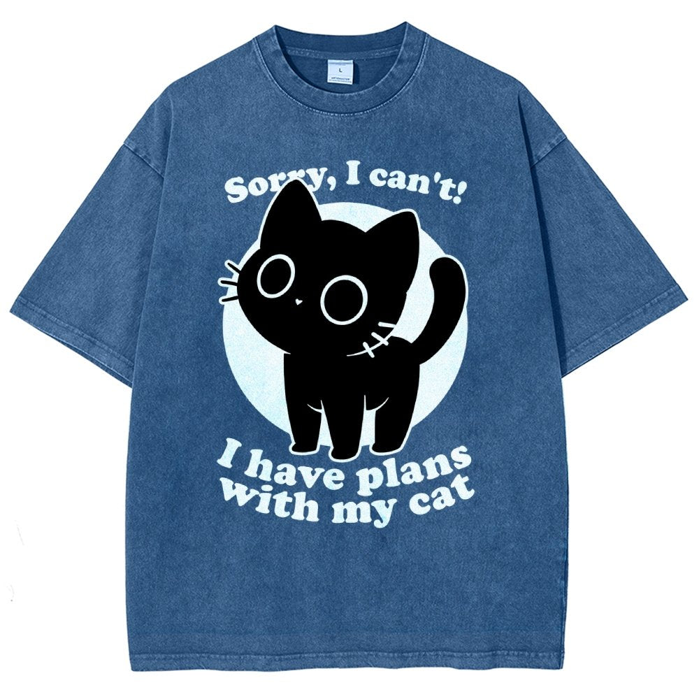 I Like Cats Not People - Cute Irony Pet Vintage Distressed T-shirt
