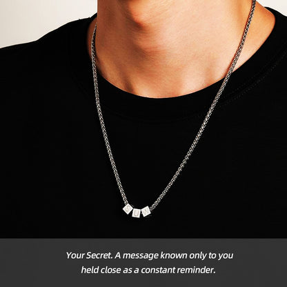 Custom Initial Necklace - Personalized Alphabet Cube Pendant in Stainless Steel