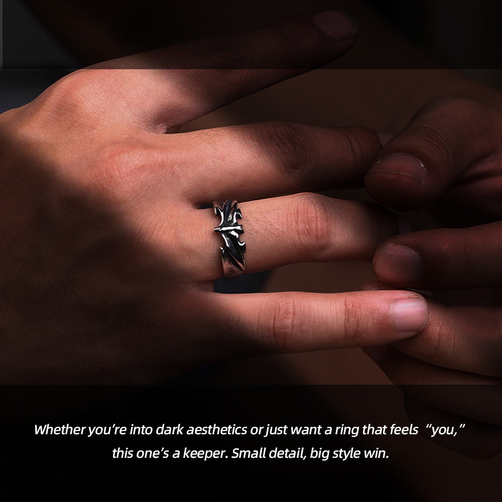 Stainless Steel Bat-Shaped Ring