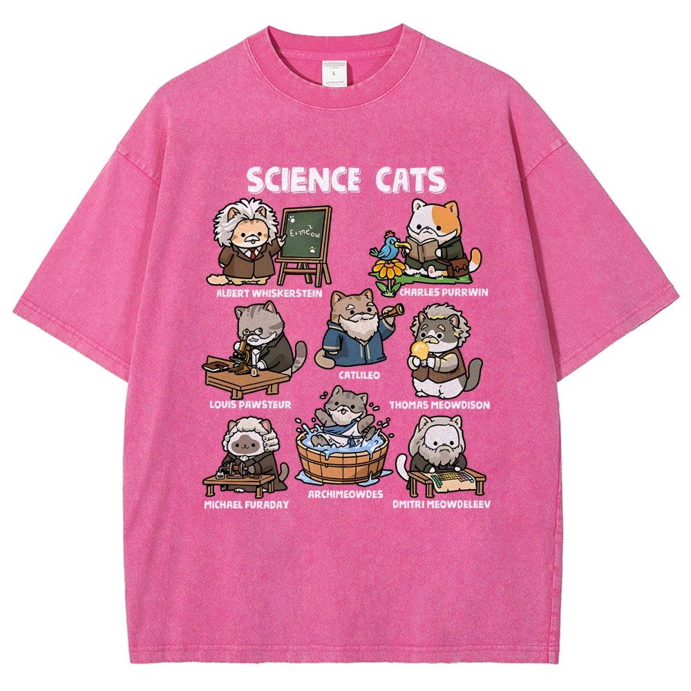 Science Cats Vintage Distressed T-shirt