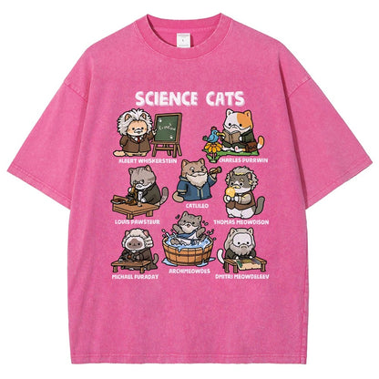 Science Cats Vintage Distressed T-shirt