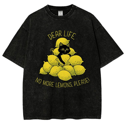 If Life Give You Lemons Black Cat Vintage Distressed T-shirt