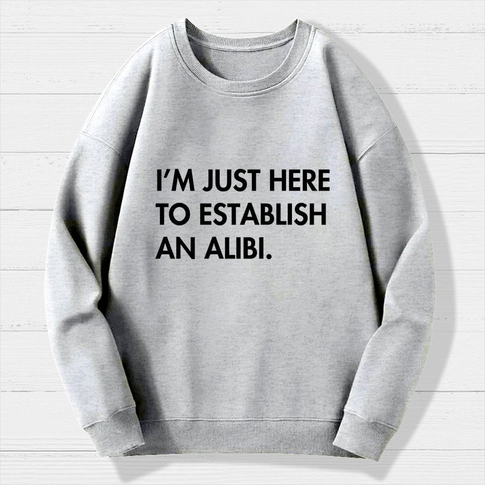 Im Just Here Establish Alibi Geek Cotton Sweatshirt