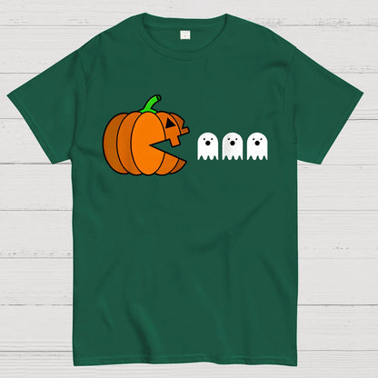 Funny Halloween Pumpkin Eating Ghost Geek T-Shirt