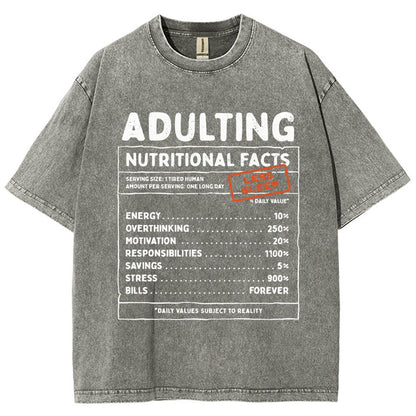 Adulting Facts Vintage Distressed T-shirt