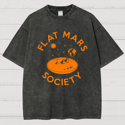 Flat Mars Society Nerdy Vintage Distressed T-shirt