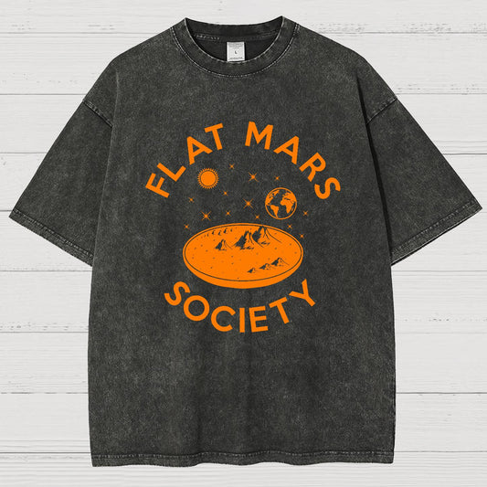 Flat Mars Society Nerdy Vintage Distressed T-shirt
