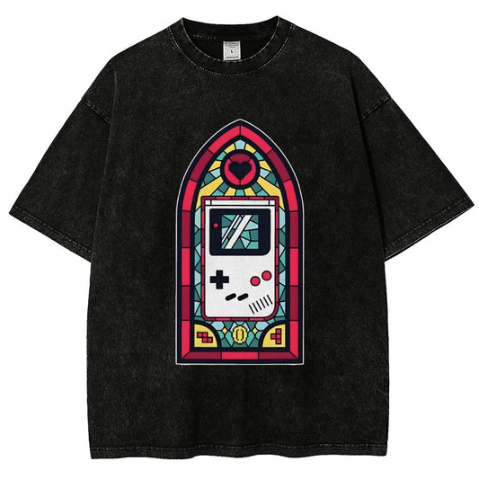 8bit Stained Glass Vintage Distressed T-shirt