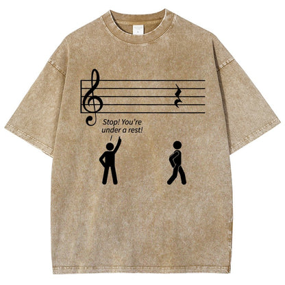 Stop Under A Rest Music Vintage Distressed T-shirt