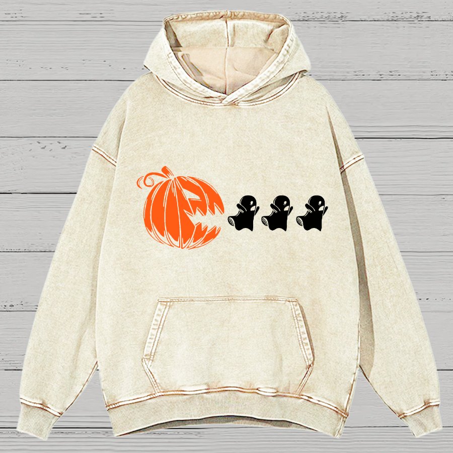 Funny Halloween Ghost  Vintage Distressed Hoodie