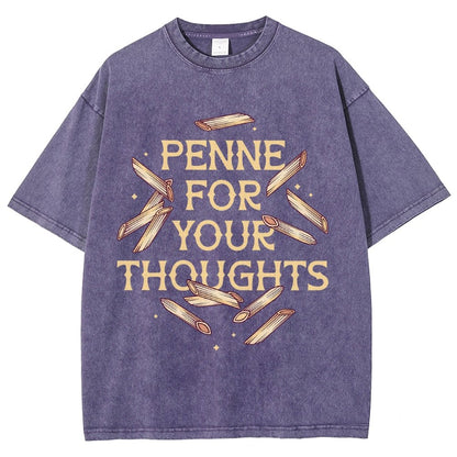 Penne For Your Thoughts Vintage Distressed T-shirt