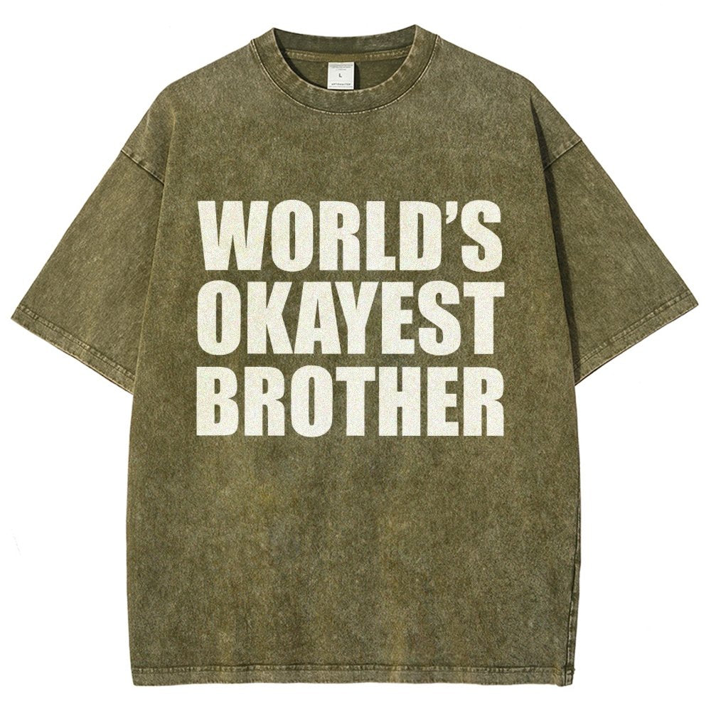 World's Okayest Brother Vintage Distressed T-shirt