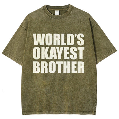 World's Okayest Brother Vintage Distressed T-shirt