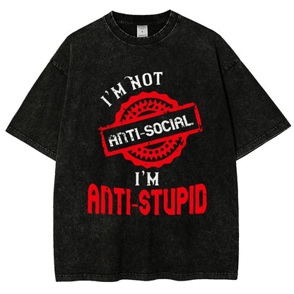 Anti-Stupid Vintage Distressed T-shirt