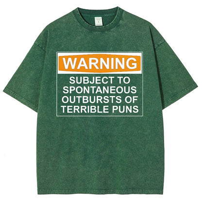Warning - Terrible Puns! Vintage Distressed T-shirt