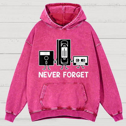 Never Forget Cassette Tape VHS Gamer Old School Funny Vintage Distressed Hoodie