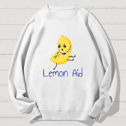 Funny LemonAid - Lemon First Aid Pun Geek Cotton Sweatshirt