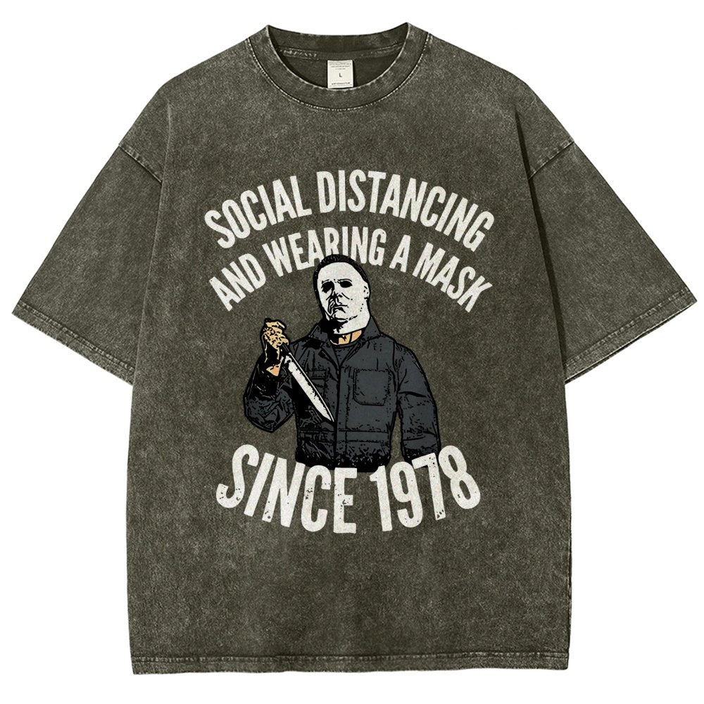 Maintain Social Distance Vintage Distressed T-shirt