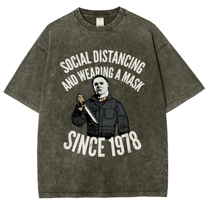 Maintain Social Distance Vintage Distressed T-shirt