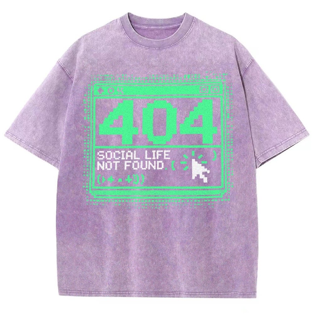 404 Social Life Not Found Vintage Distressed T-shirt