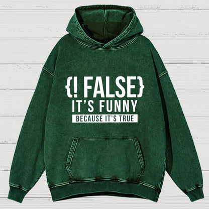 !False Programmer Coding Code Coder Vintage Distressed Hoodie