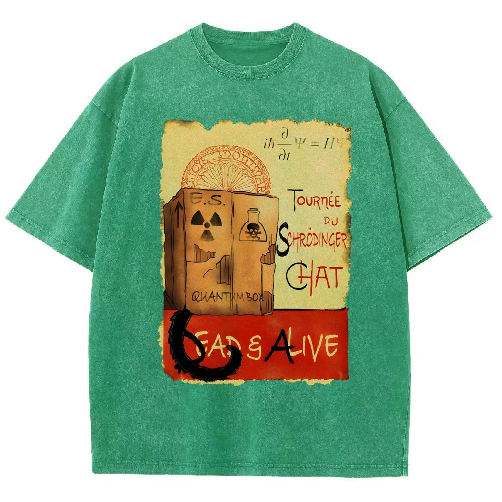 Tournee Du Schrodinger Chat Vintage Distressed T-shirt