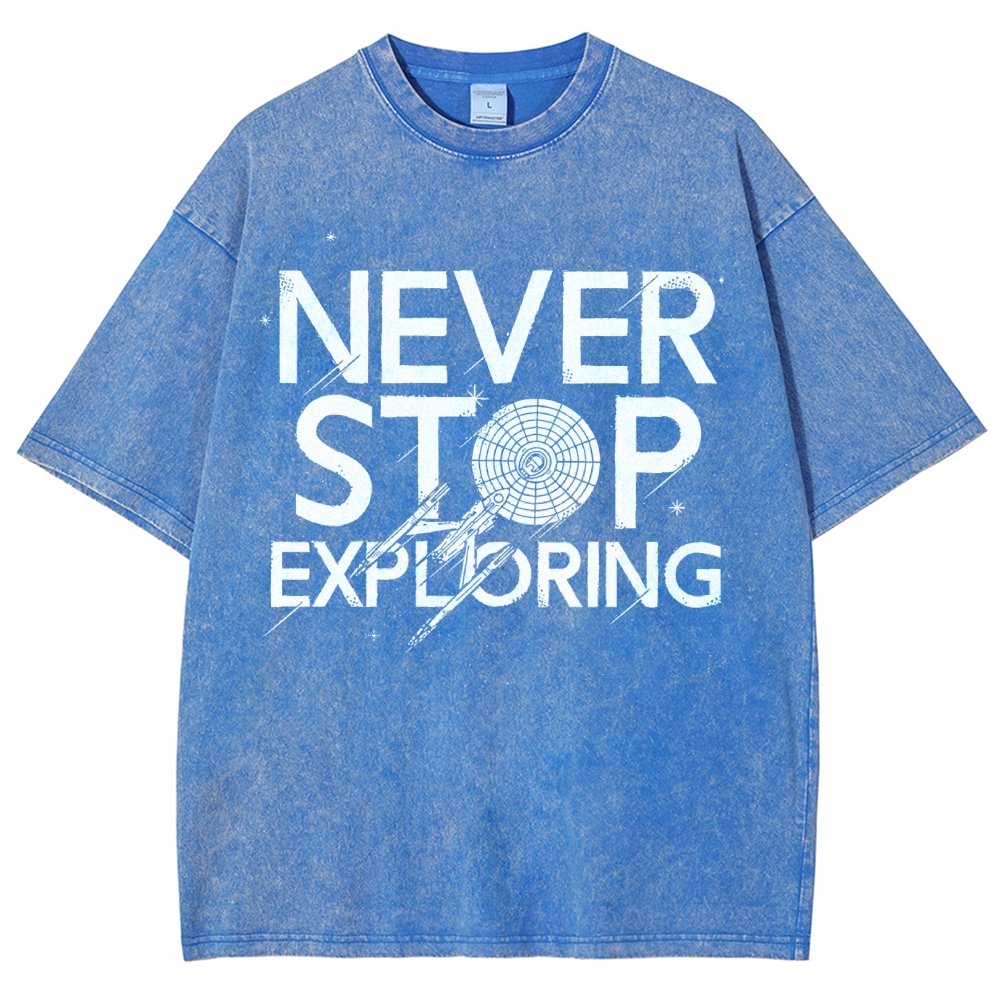 Never Stop Exploring Vintage Distressed T-shirt