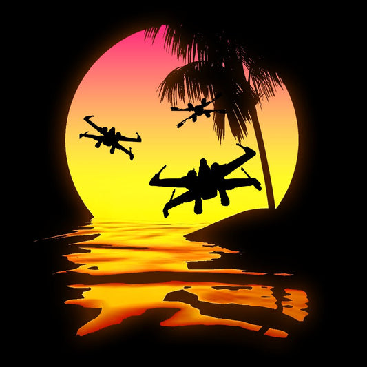 Fighter Planes And Sunset Geek Cotton Sweatshirt