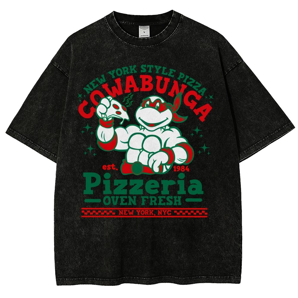 Cowabunga Pizzeria Pi Day Vintage Distressed T-shirt