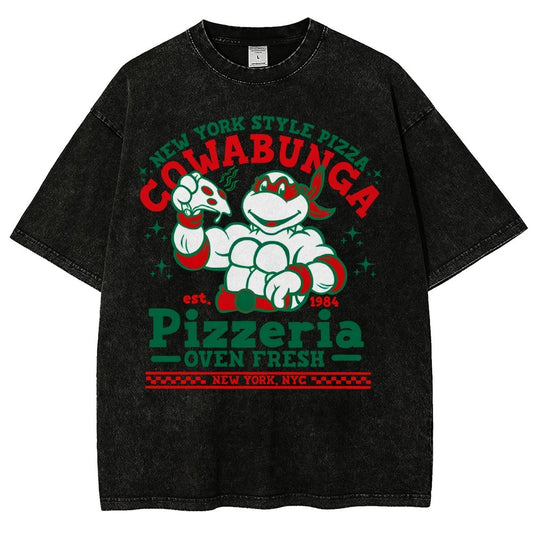 Cowabunga Pizzeria Pi Day Vintage Distressed T-shirt