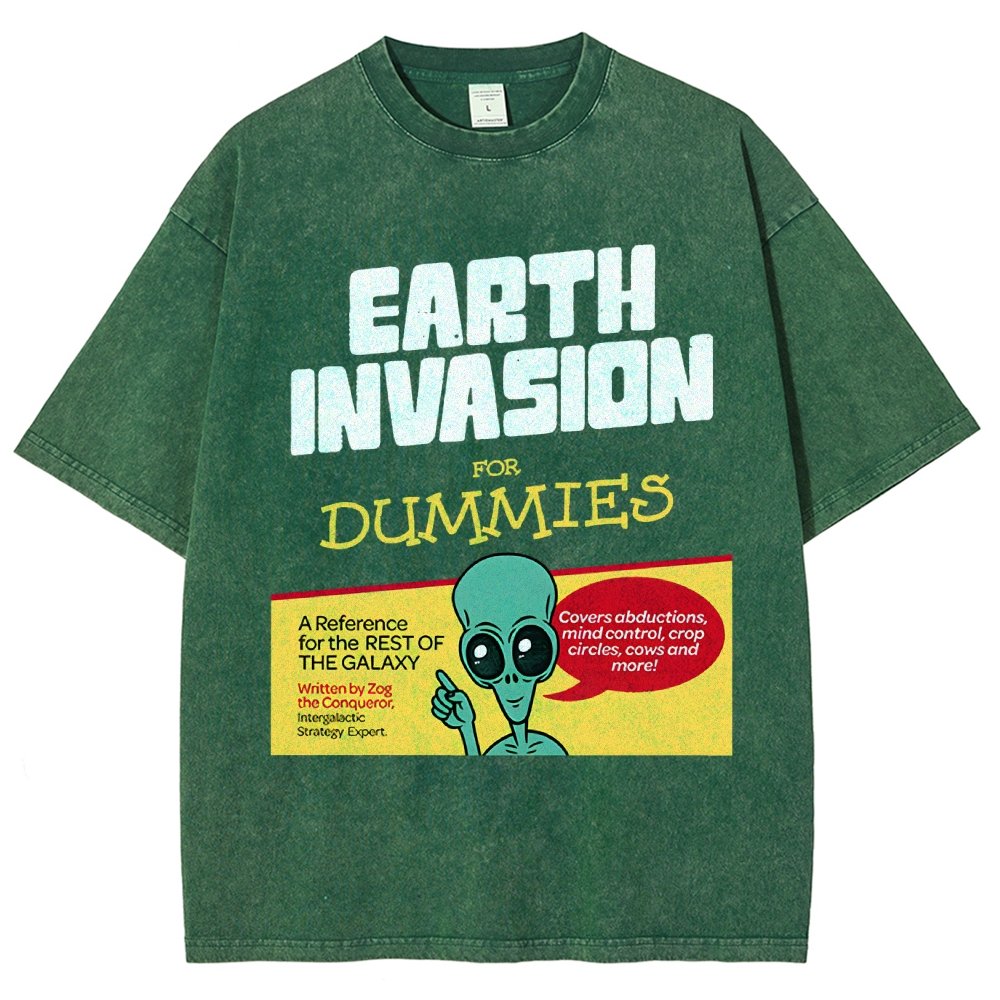 Earth Invasion for Dummies Vintage Distressed T-shirt