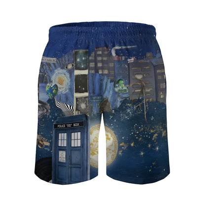 Starry Phone Booth Geek Shorts