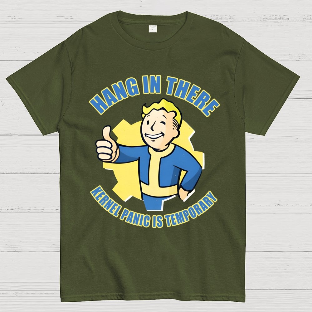 Hang In There-Kernel Panic Is Temporary Geek T-Shirt