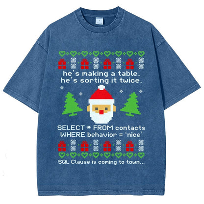 He's Making A Table Christmas Vintage Distressed T-shirt