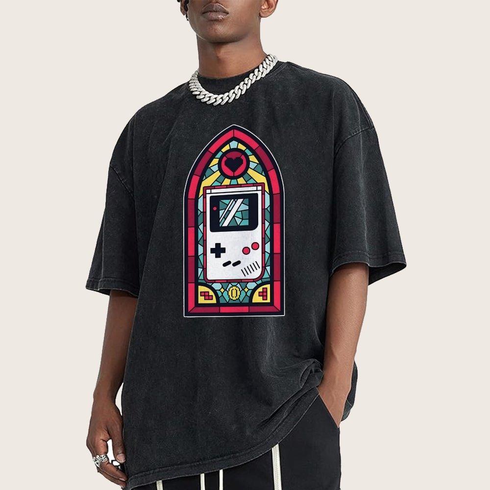 8bit Stained Glass Vintage Distressed T-shirt